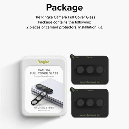 Protector de pantalla para cámara trasera Ringke para Samsung Galaxy Z Fold5 F946, vidrio templado, juego de 2 piezas, transparente