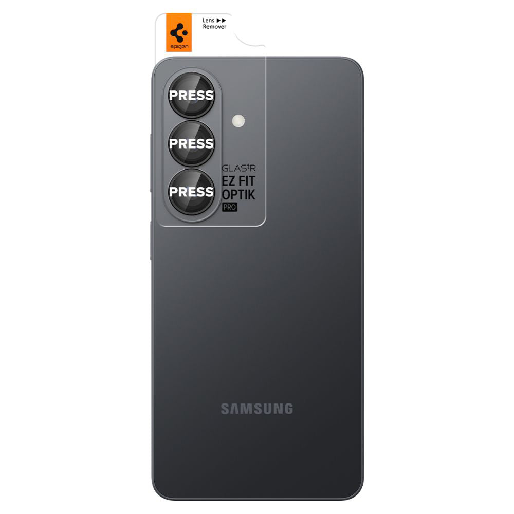 Protector de cámara trasera Spigen GlastR EZ FIT Optik Pro HD para Samsung Galaxy S26 Plus S947, Cristal Templado, Set de 2 piezas, Negro.