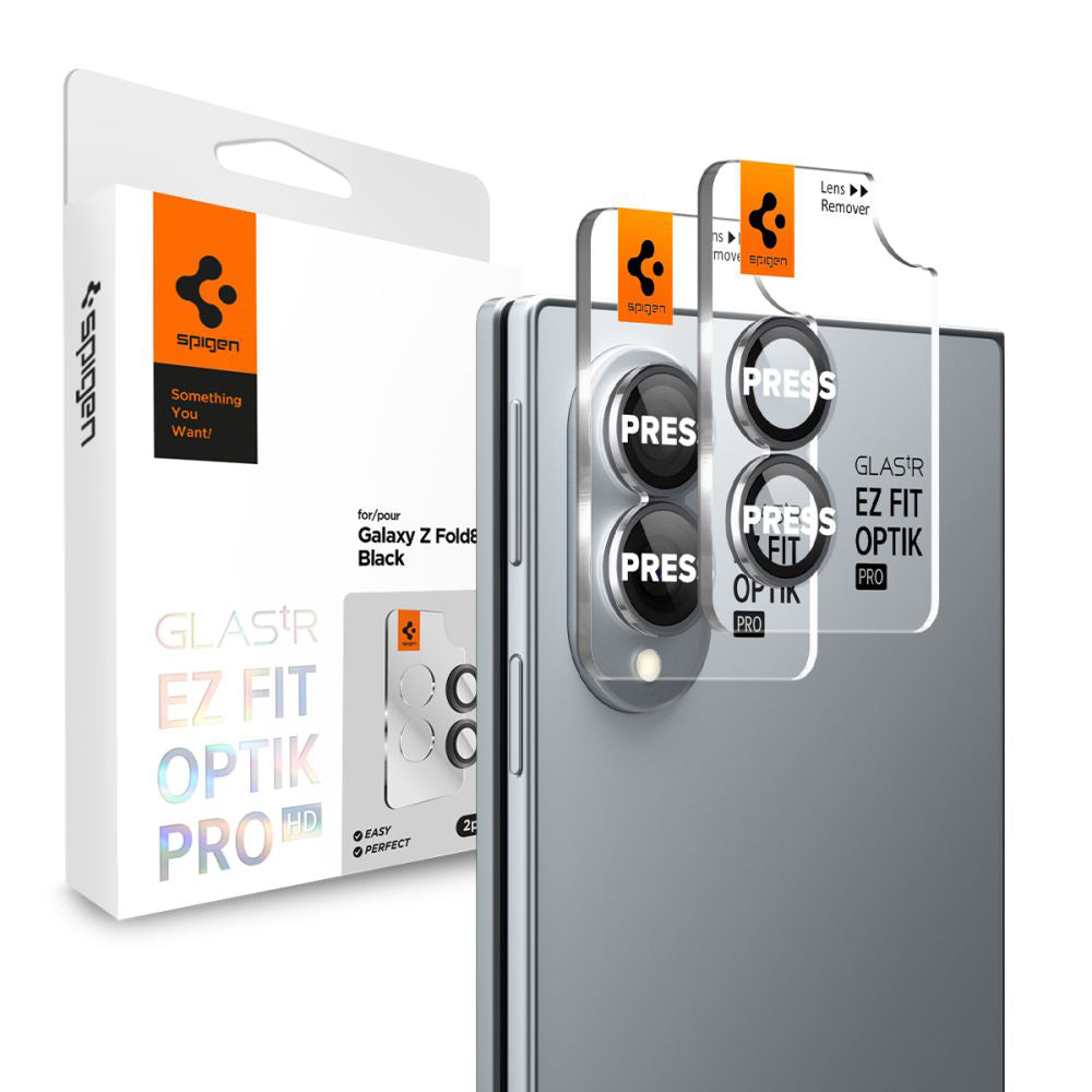 Protector de pantalla para cámara trasera Spigen GlastR EZ FIT Optik Pro HD para Samsung Galaxy Z Fold8 F971, vidrio templado, juego de 2 piezas, negro AGL11944