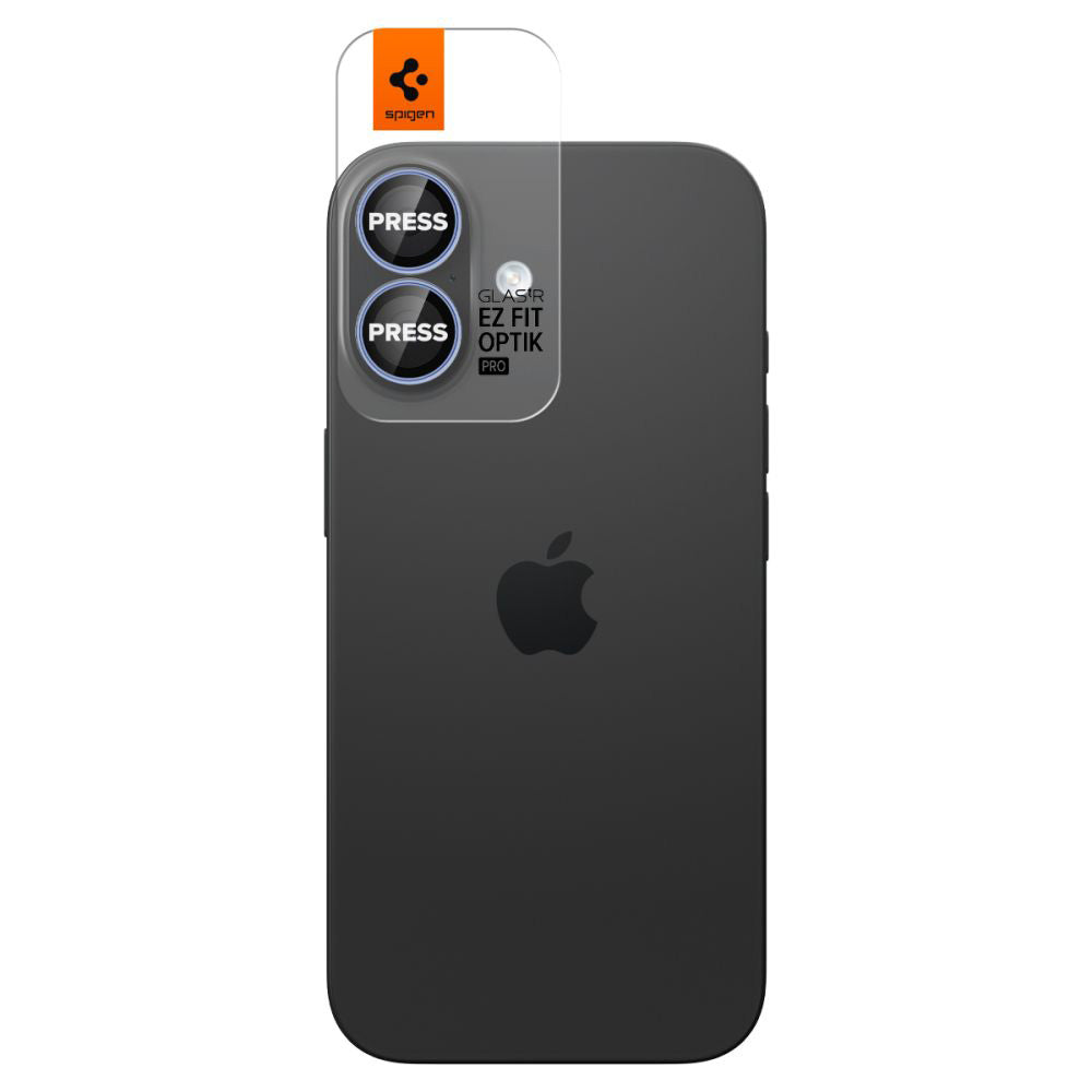 Protector de pantalla para cámara trasera Spigen GlastR EZ FIT Optik Pro para Apple iPhone 17 / 16 Plus / 16, vidrio templado, juego de 2 piezas, azul