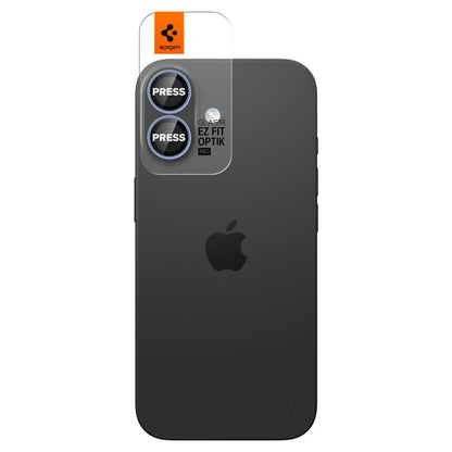 Protector de pantalla para cámara trasera Spigen GlastR EZ FIT Optik Pro para Apple iPhone 17 / 16 Plus / 16, vidrio templado, juego de 2 piezas, azul
