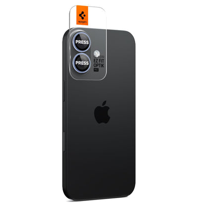 Protector de pantalla para cámara trasera Spigen GlastR EZ FIT Optik Pro para Apple iPhone 17 / 16 Plus / 16, vidrio templado, juego de 2 piezas, azul