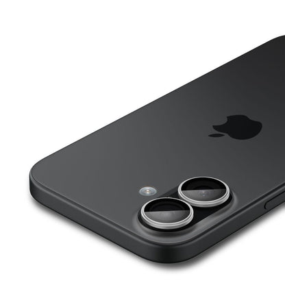 Protector de cámara trasera Spigen GlastR EZ FIT Optik Pro para Apple iPhone 17 / 16 Plus / 16, Cristal Templado, Set de 2 piezas, Plateado