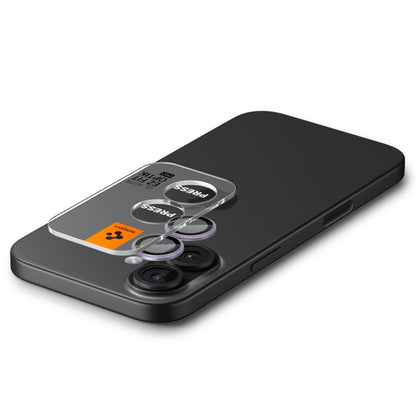Protector de cámara trasera Spigen GlastR EZ FIT Optik Pro para Apple iPhone 17 / 16 Plus / 16, Cristal Templado, Set de 2 piezas, Morado
