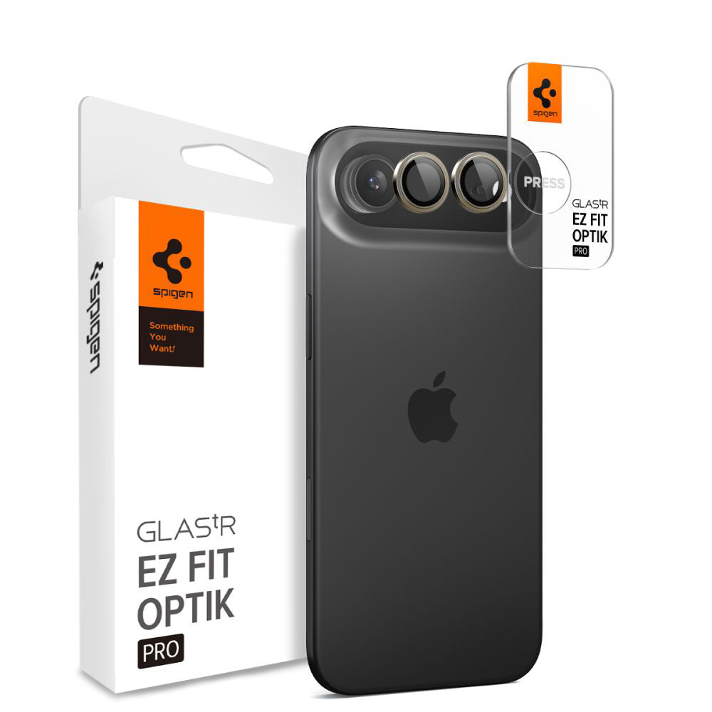 Protector de cámara trasera Spigen GlastR EZ FIT Optik Pro para Apple iPhone 17 Air, Cristal Templado, Set de 2 piezas, Dorado AGL10131
