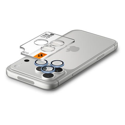 Protector de cámara trasera Spigen GlastR EZ FIT Optik Pro para Apple iPhone 18 Pro / 18 Pro Max, vidrio templado, juego de 2 piezas, azul AGL12045