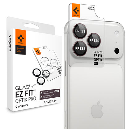 Protector de cámara trasera Spigen GlastR EZ FIT Optik Pro para Apple iPhone 18 Pro / 18 Pro Max, vidrio templado, juego de 2 piezas, burdeos AGL12044