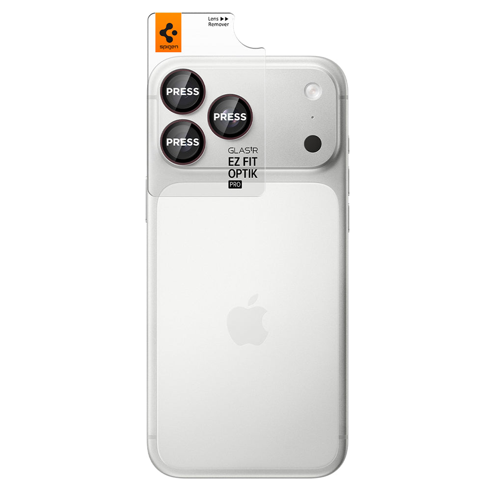 Protector de cámara trasera Spigen GlastR EZ FIT Optik Pro para Apple iPhone 18 Pro / 18 Pro Max, vidrio templado, juego de 2 piezas, burdeos AGL12044