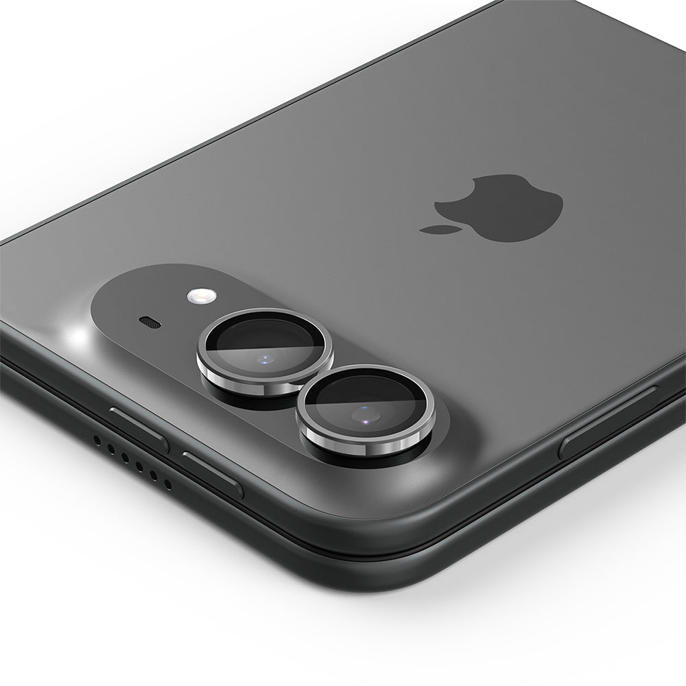 Protector de cámara trasera Spigen GlastR EZ FIT Optik Pro para Apple iPhone Duo, vidrio templado, juego de 2 piezas, gris AGL12012