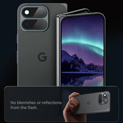 Protector de cámara trasera Spigen GlastR EZ FIT Optik Pro para Google Pixel 11 Pro Fold, vidrio templado, juego de 2 piezas, transparente AGL11491