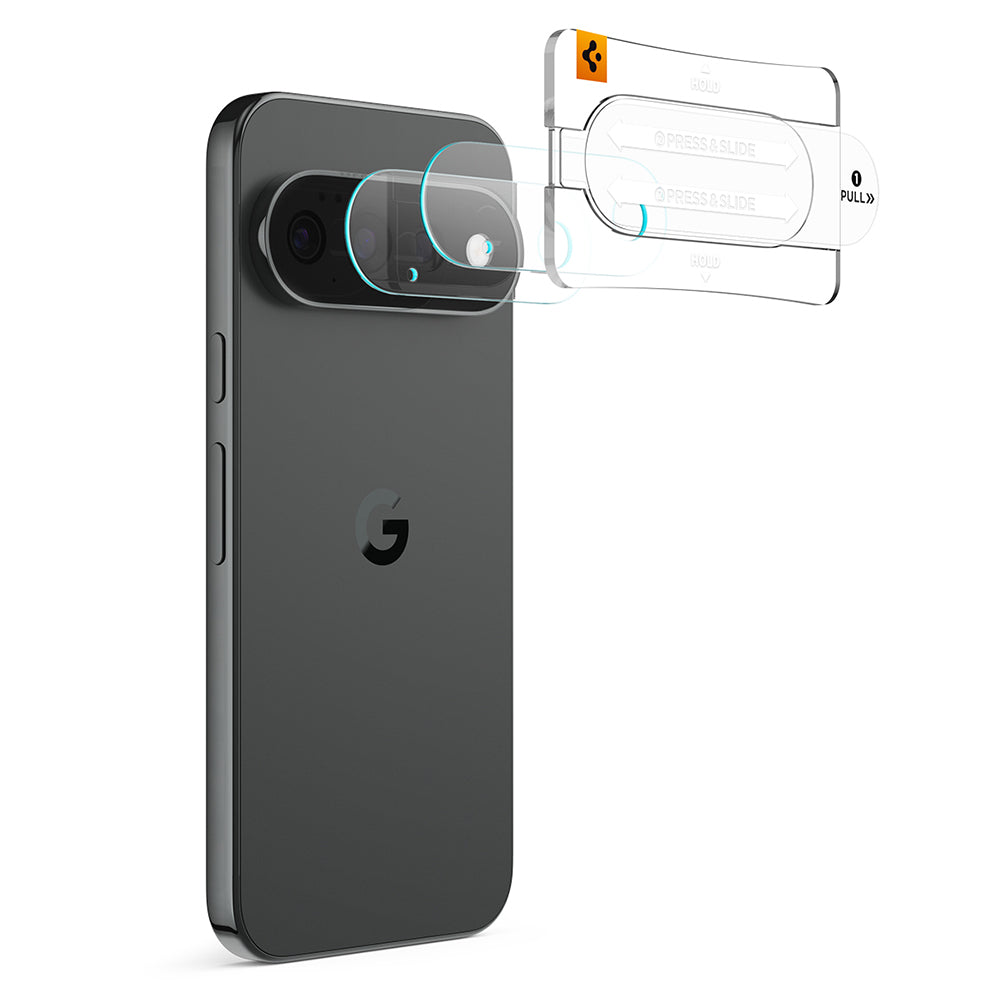 Protector de cámara trasera Spigen GlastR EZ FIT Optik Pro para Google Pixel 11, vidrio templado, juego de 2 piezas, negro AGL11479