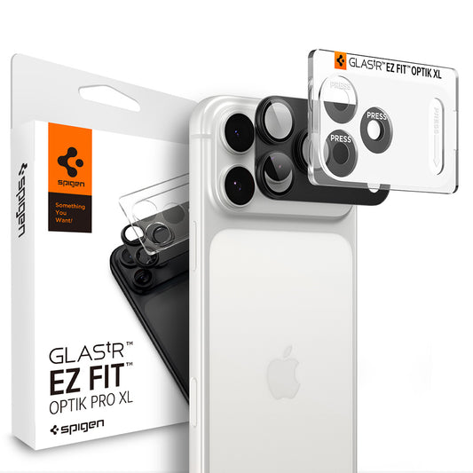 Protector de cámara trasera Spigen GlastR EZ FIT Optik Pro XL para Apple iPhone 18 Pro Max, vidrio templado, gris oscuro AGL12039