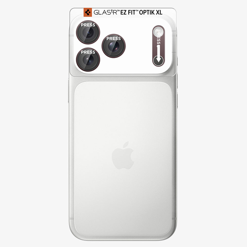 Protector de cámara trasera Spigen GlastR EZ FIT Optik Pro XL para Apple iPhone 18 Pro Max, vidrio templado, burdeos AGL12040