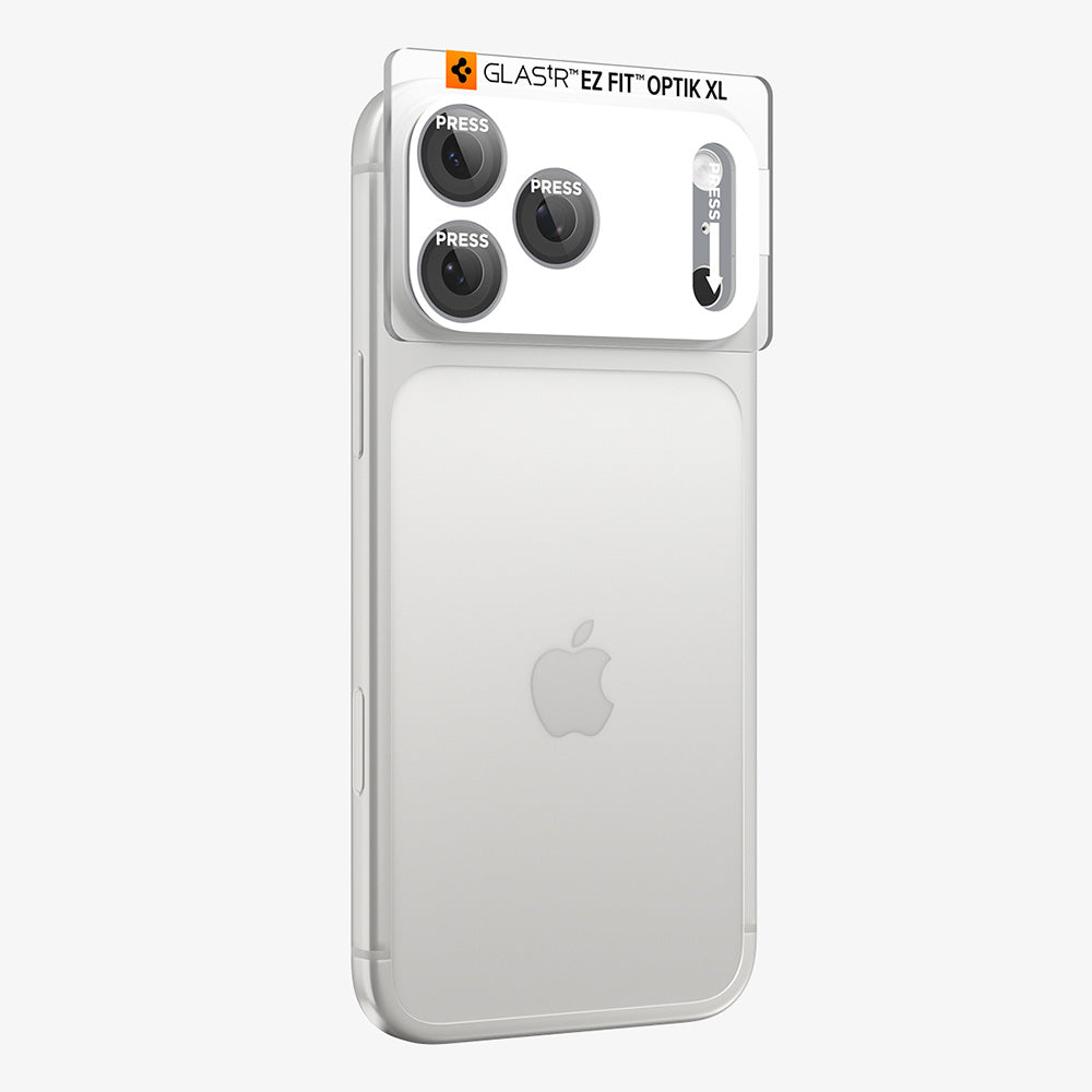 Protector de cámara trasera Spigen GlastR EZ FIT Optik Pro XL para Apple iPhone 18 Pro, vidrio templado, plateado AGL12038