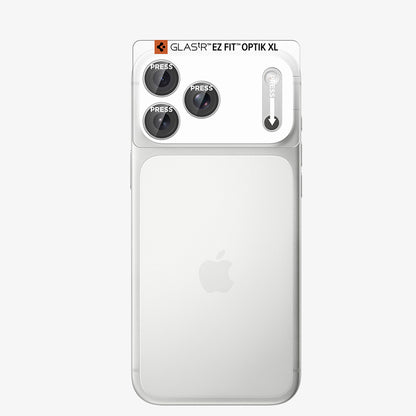 Protector de cámara trasera Spigen GlastR EZ FIT Optik Pro XL para Apple iPhone 18 Pro, vidrio templado, plateado AGL12038