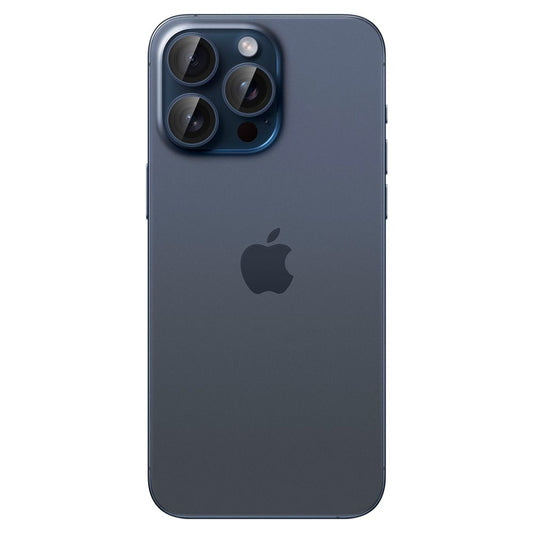 Protector de cámara trasera Spigen GlastR EZ FIT Optik Pro para Apple iPhone 16 Pro Max / 16 Pro, Cristal Templado, Set de 2 piezas, Azul