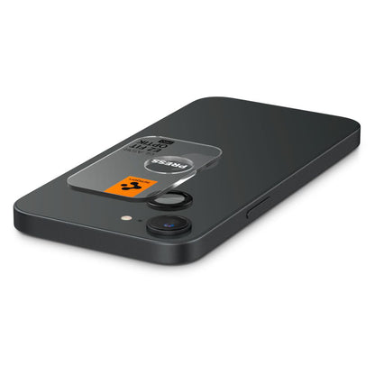 Protector de cámara trasera Spigen GlastR EZ FIT Optik Pro para Apple iPhone 17e / 16e, Cristal Templado, Set de 2 piezas, Negro AGL09279
