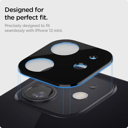Protector de pantalla para cámara trasera Techsuit para Apple iPhone 12, vidrio templado, negro