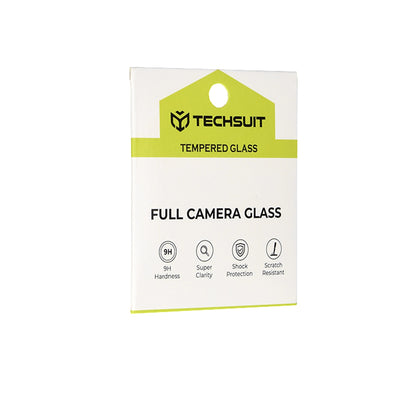 Protector de cámara trasera Techsuit para Apple iPhone 17 Pro, Cristal Templado, Negro
