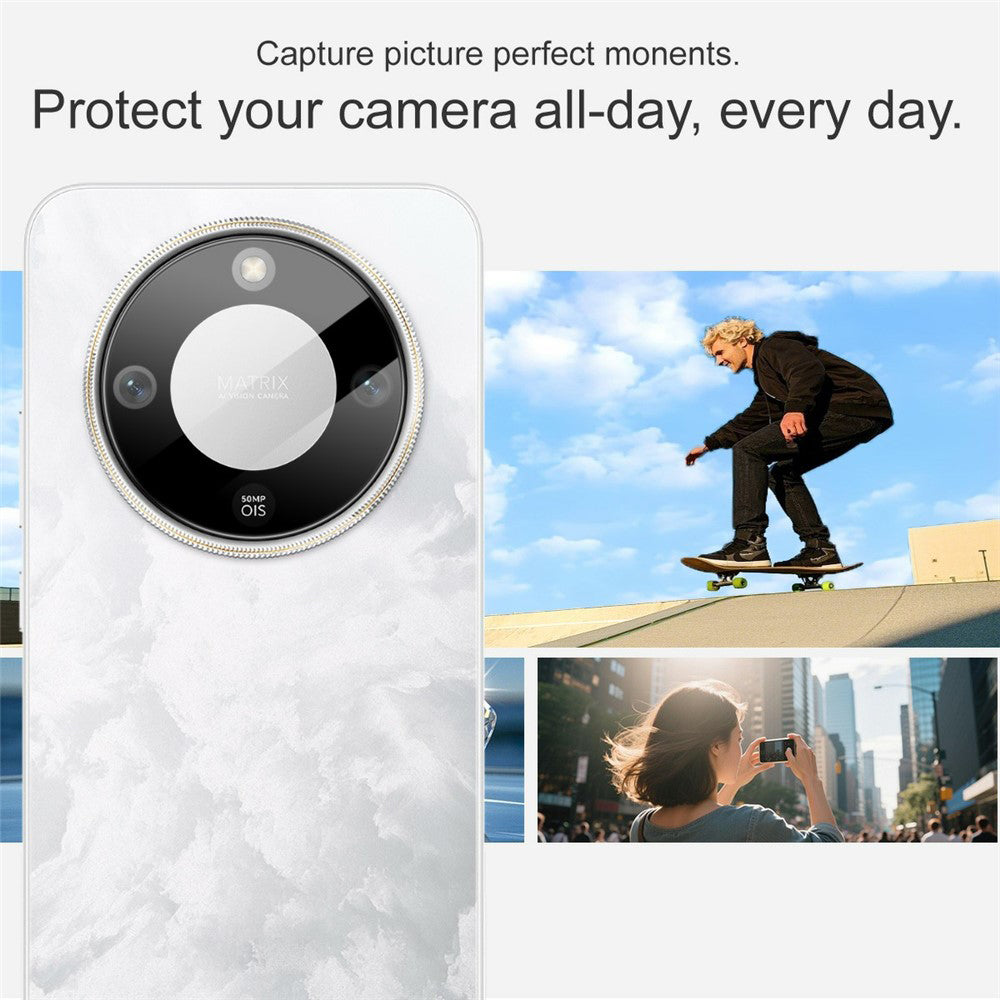 Protector de cámara trasera Techsuit para Honor Magic8 Lite, Cristal Templado, Negro