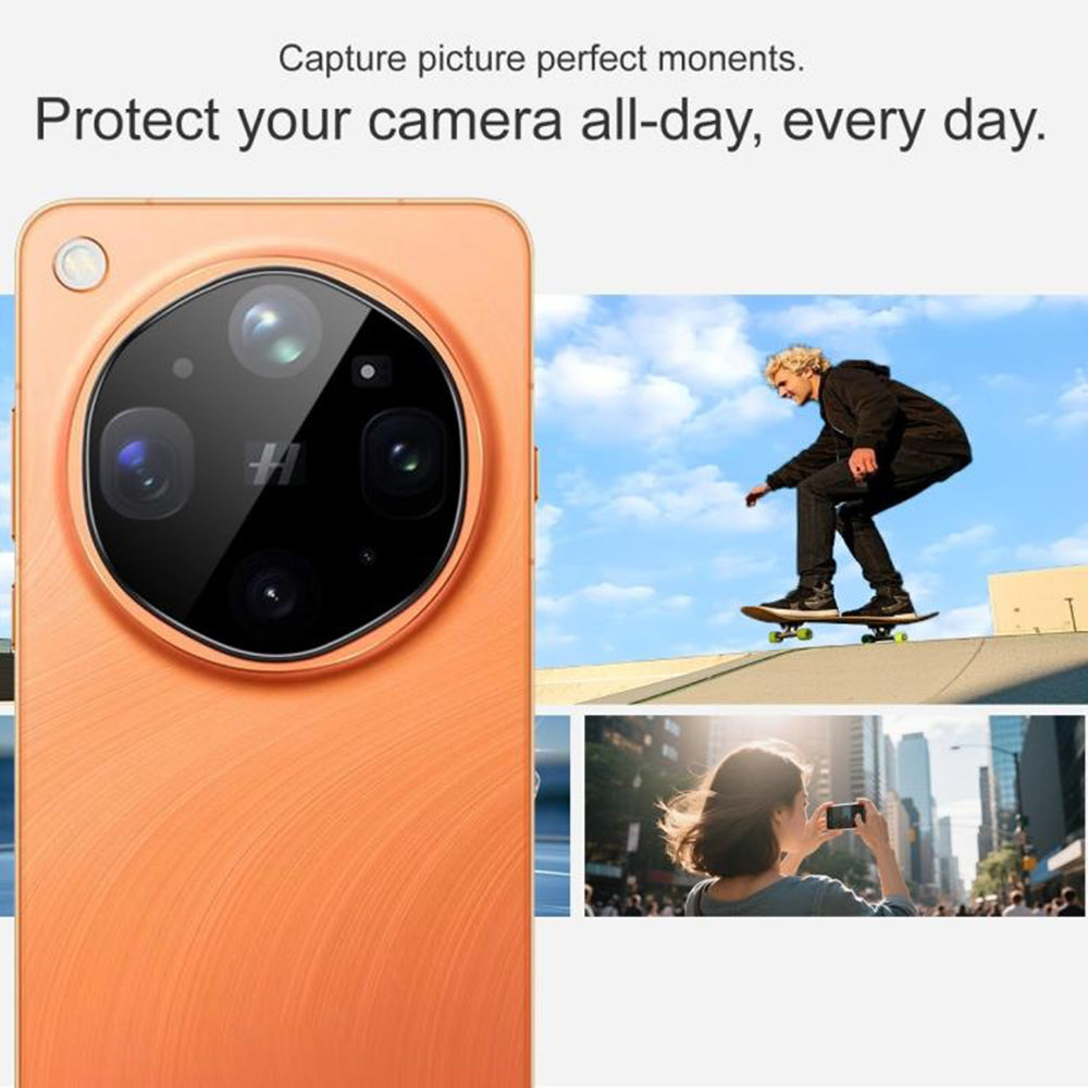 Protector de cámara trasera Techsuit para Oppo Find X9 Ultra, vidrio templado, negro