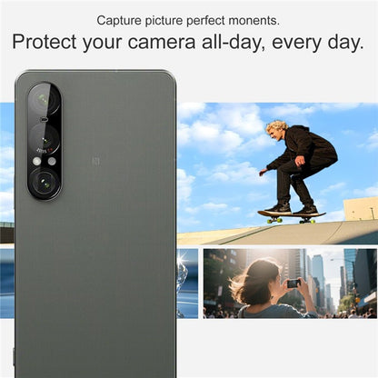Protector de cámara trasera Techsuit para Sony Xperia 1 VII, vidrio templado, negro
