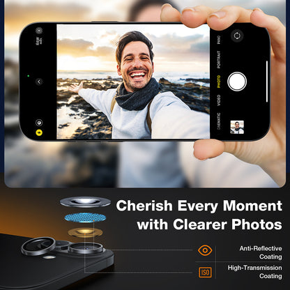 Protector de cámara trasera Torras Lensguard para Apple iPhone 16 Plus / 16, Cristal Templado, Gris Metálico