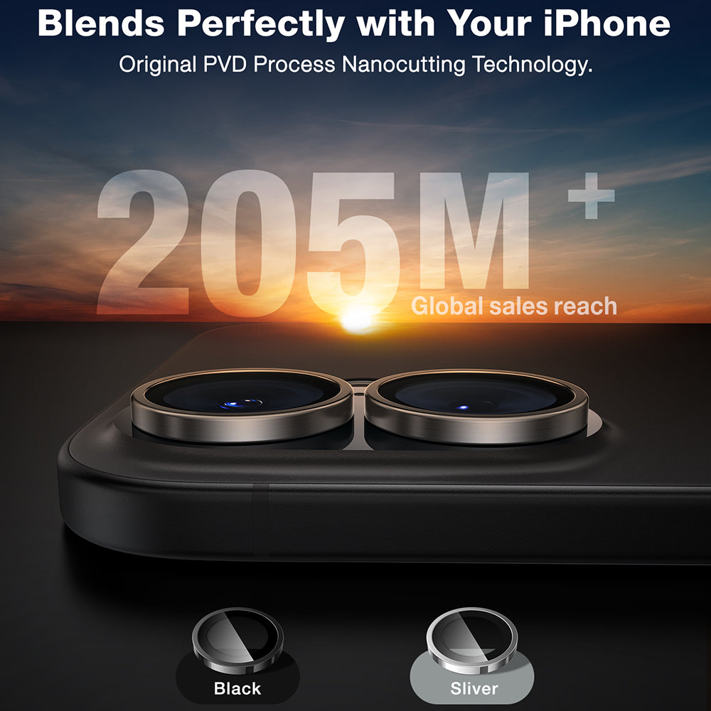Protector de cámara trasera Torras Lensguard para Apple iPhone 16 Plus / 16, Cristal Templado, Gris Metálico