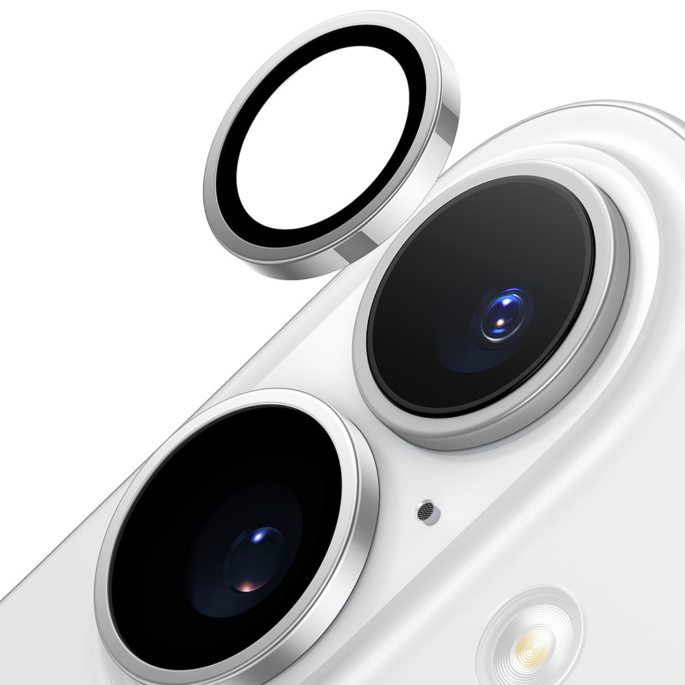 Protector de cámara trasera Torras Lensguard para Apple iPhone 16 Plus / 16, Cristal Templado, Gris Metálico
