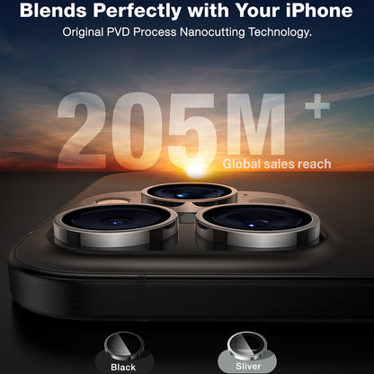 Protector de cámara trasera Torras Lensguard para Apple iPhone 16 Pro Max / 16 Pro, vidrio templado, gris metálico