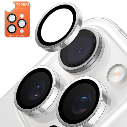 Protector de cámara trasera Torras Lensguard para Apple iPhone 16 Pro Max / 16 Pro, vidrio templado, gris metálico