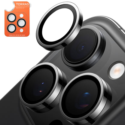 Protector de cámara trasera Torras Lensguard para Apple iPhone 16 Pro Max / 16 Pro, vidrio templado, negro