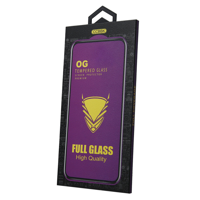Protector de pantalla OEM OG Premium para Apple iPhone 11 / XR, vidrio templado, adhesivo completo, negro