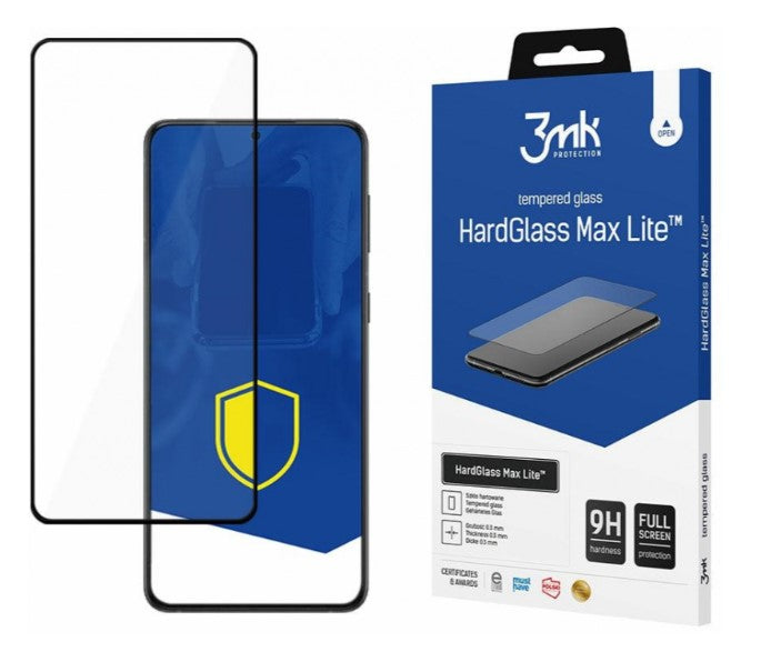 Protector de pantalla 3MK HardGlass Max Lite para Samsung Galaxy S22 5G S901, Glass Shield, Full Glue, Negro 