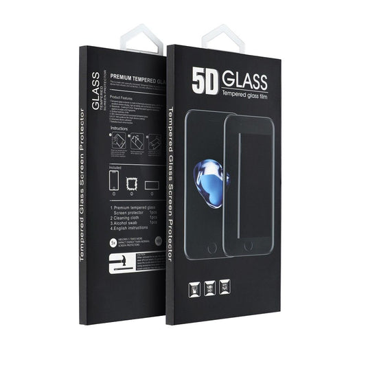 Protector de pantalla OEM para Apple iPhone 14 Pro, Cristal blindado, Pegado completo, 5D, Negro 