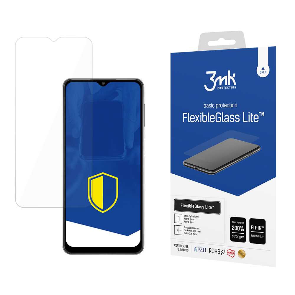 Protector de pantalla 3MK FlexibleGlass Lite para Samsung Galaxy A22 5G A226, Cristal flexible, Pegamento completo