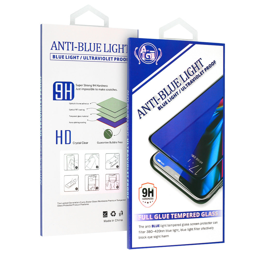 OEM Anti Blue Light Protector de Pantalla para Apple iPhone 11, Vidrio Blindado, Pegamento Completo, Negro