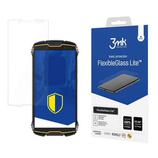 Película Protectora de Pantalla 3MK FlexibleGlass Lite para Cubot KingKong Mini 2, Cristal Flexible, Pegamento Completo 