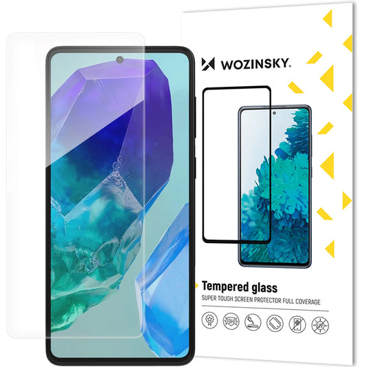 WZK Protector de pantalla para Samsung Galaxy M55, Full Glue, Glass Protected, Full Glue 