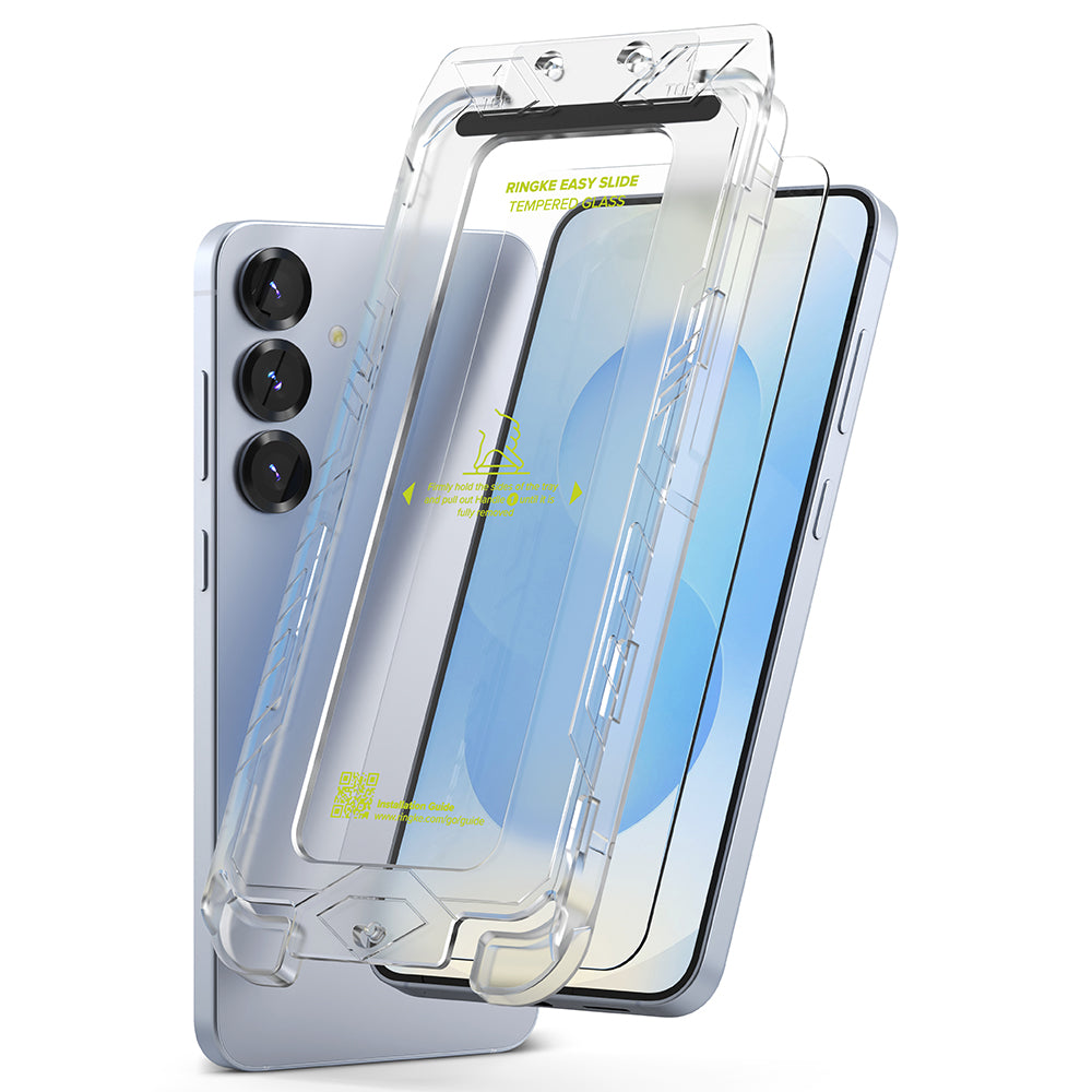 Protector de pantalla Ringke Easy Slide para Samsung Galaxy S25+ S936, Cristal Templado, Adhesivo Completo, Set de 2 piezas