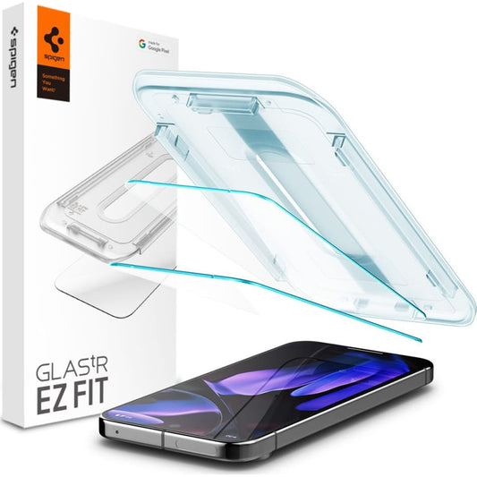 Protector de pantalla Spigen GlastR EZ FIT para Google Pixel 9 Pro XL, Cristal Templado, Full Glue, Set de 2 piezas