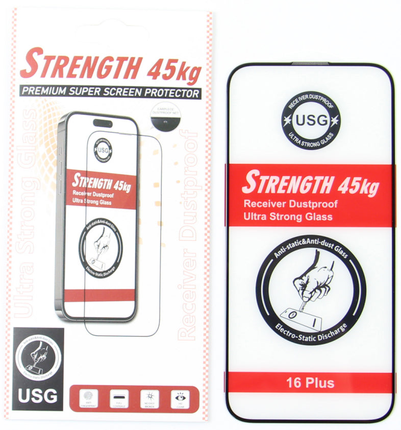 Protector de pantalla OEM Ultra Strong 45KG para Samsung Galaxy A55 5G A556, Vidrio Templado, Pegamento Completo, 2.5D, Negro