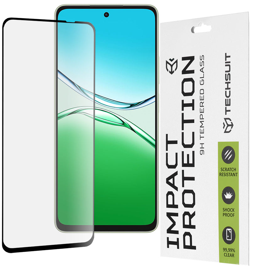 Protector de pantalla Techsuit para Oppo A5 Pro 4G / A5 Pro, vidrio templado, adhesivo completo, 111D, negro