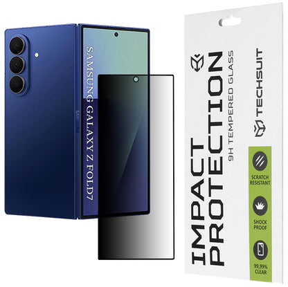 Protector de pantalla exterior Privacy Techsuit para Samsung Galaxy Z Fold7 F966, vidrio templado, adhesivo completo, 111D