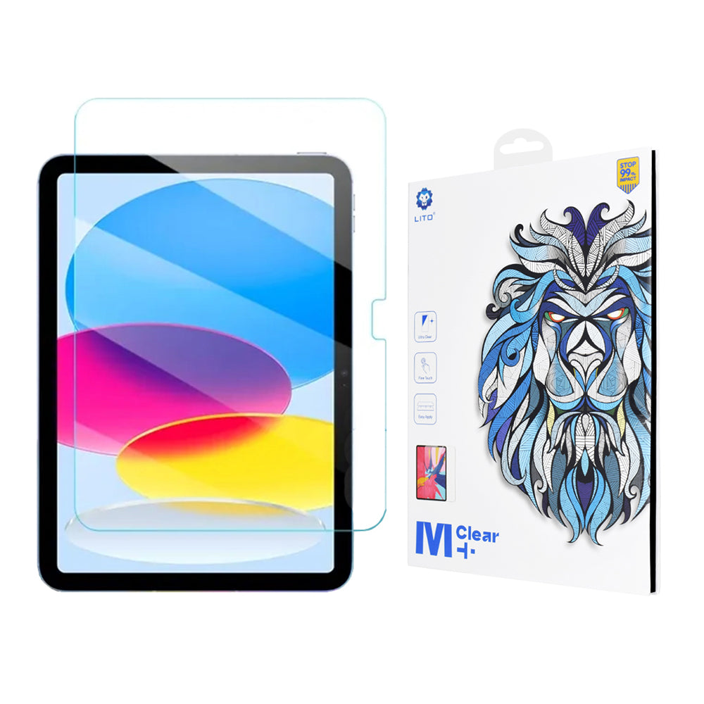Protector de pantalla Clear Lito Classic para Apple iPad (2025) / (2022), Vidrio templado, Full Glue, 2.5D