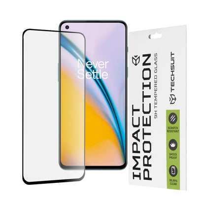 Protector de pantalla Techsuit para OnePlus Nord 2T / Nord CE 5G / Nord 2 5G, vidrio templado, adhesivo completo, 111D, negro