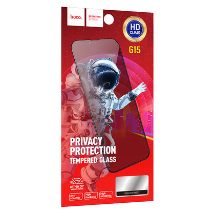 Protector de pantalla Privacy HOCO G15 para Apple iPhone 12 / 12 Pro, Cristal Templado, Full Glue, 5D