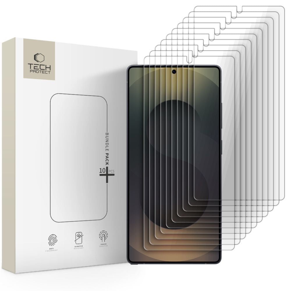Protector de pantalla Tech-Protect para Samsung Galaxy S25 Ultra S938, Cristal Templado, Adhesivo Completo, Set de 10 piezas
