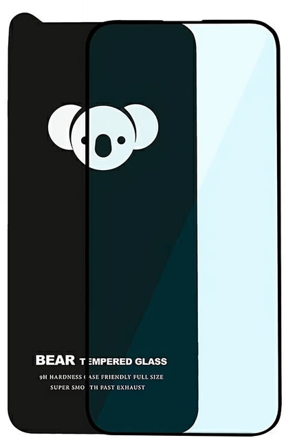 Protector de pantalla Bear HD para Apple iPhone 17 Air, vidrio templado, adhesivo completo, negro