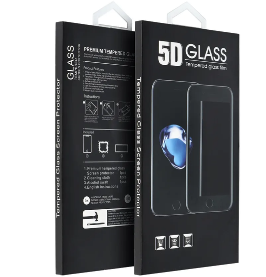 Protector de pantalla OEM para Motorola Moto G86 Power / G86, vidrio templado, adhesivo completo, 5D, negro